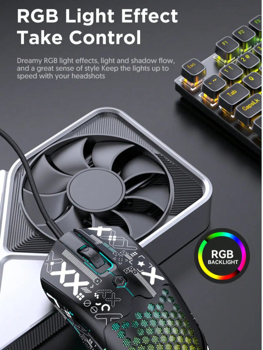 Premium Lightweight Gaming Mouse - 12000 DPI Wired Honeycomb