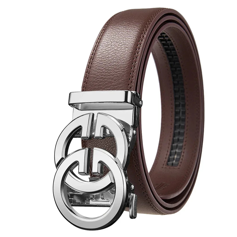 Luxury Men Leather Belt - Automatic Business Waistband