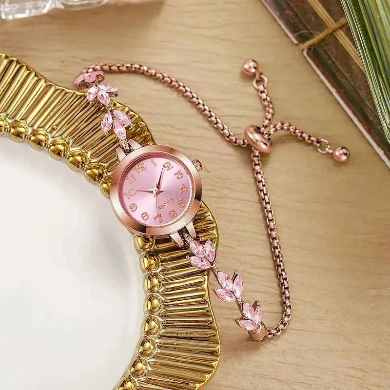Elegant Rhinestone Quartz Watch - Luxury Bracelet Timepiece