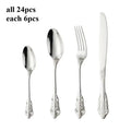 Elegant Vintage Gold Flatware Set - Stainless Steel Luxury