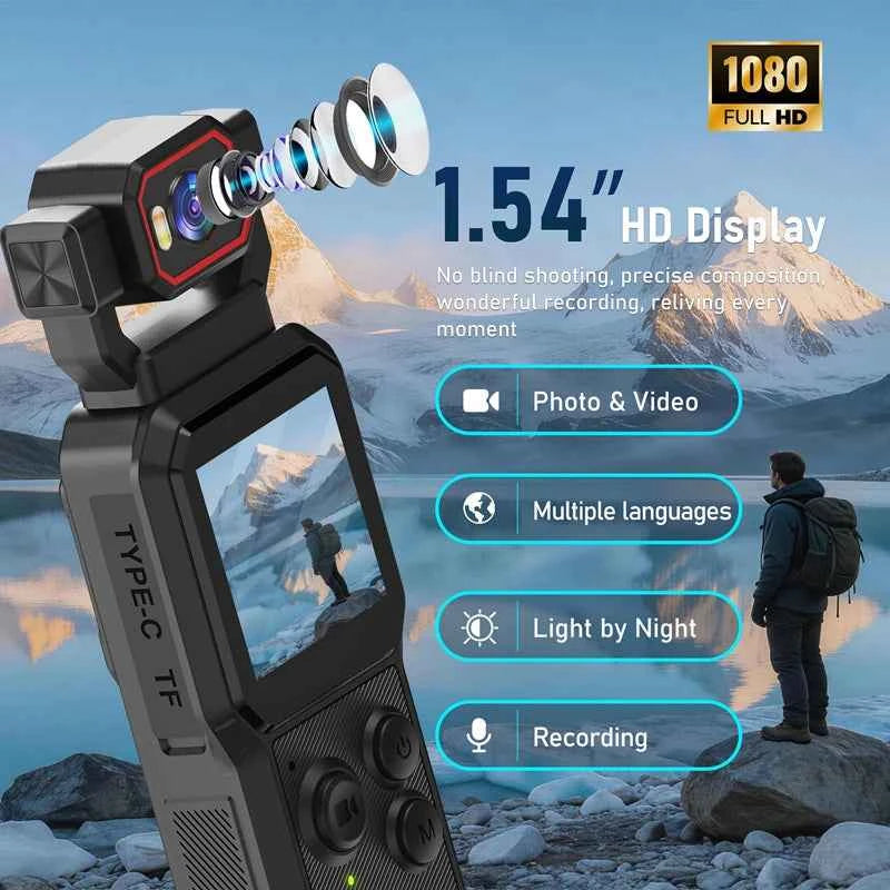 Professional 4K Action Camera - Rotating Lens & Wi-Fi