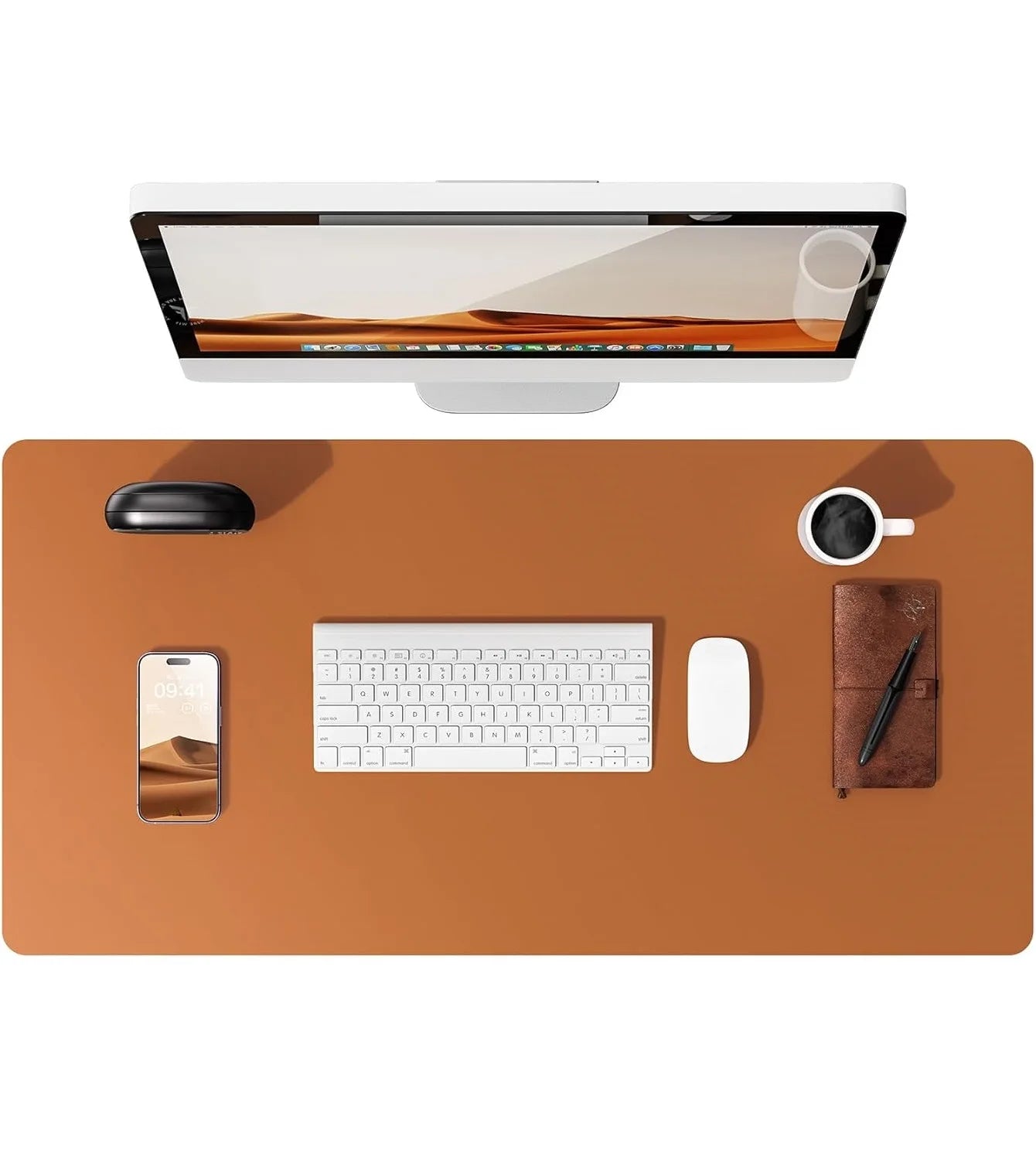 Premium Leather Desk Mat - Large Office Computer Protector