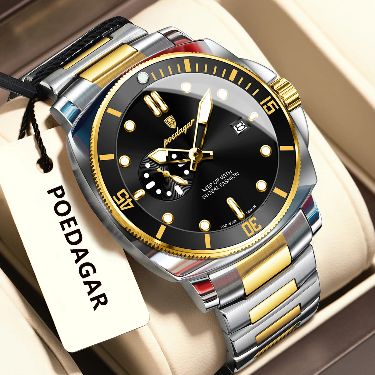 Luxury Men's Quartz Watch - Waterproof Stainless Steel Timepiece