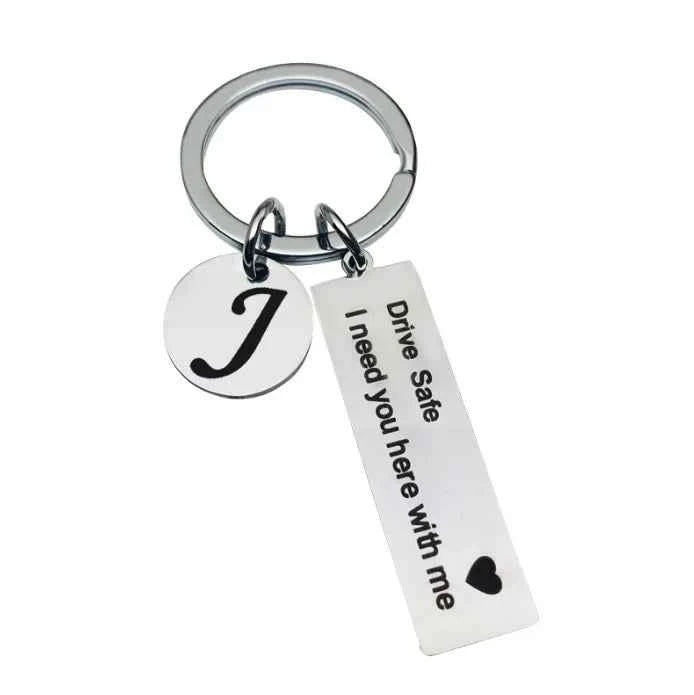 Premium Custom Initial Keychain - Engraved Stainless Steel