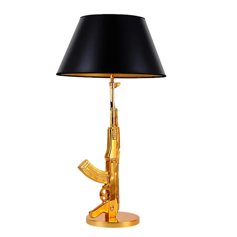 Luxury AK47 Gun Design Lamp - Creative Metal Desk Decor