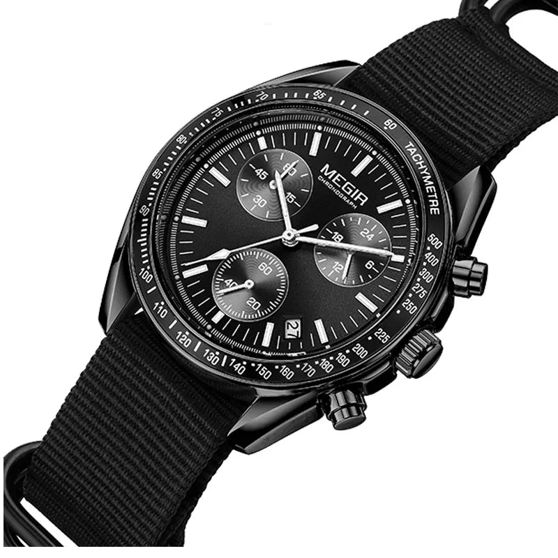 Luxury Men's Sports Quartz Wristwatch - Waterproof Chronograph