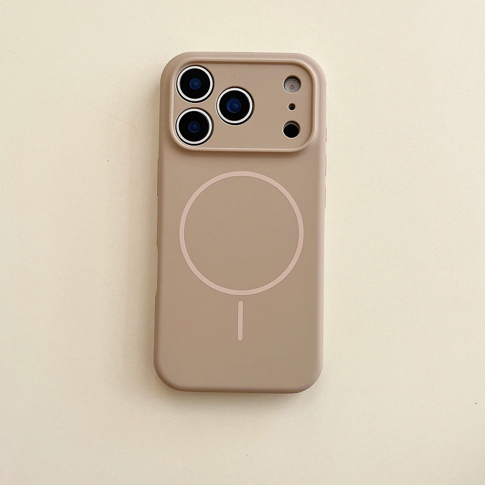 Luxury Magnetic Silicone Phone Case with Lens Protection