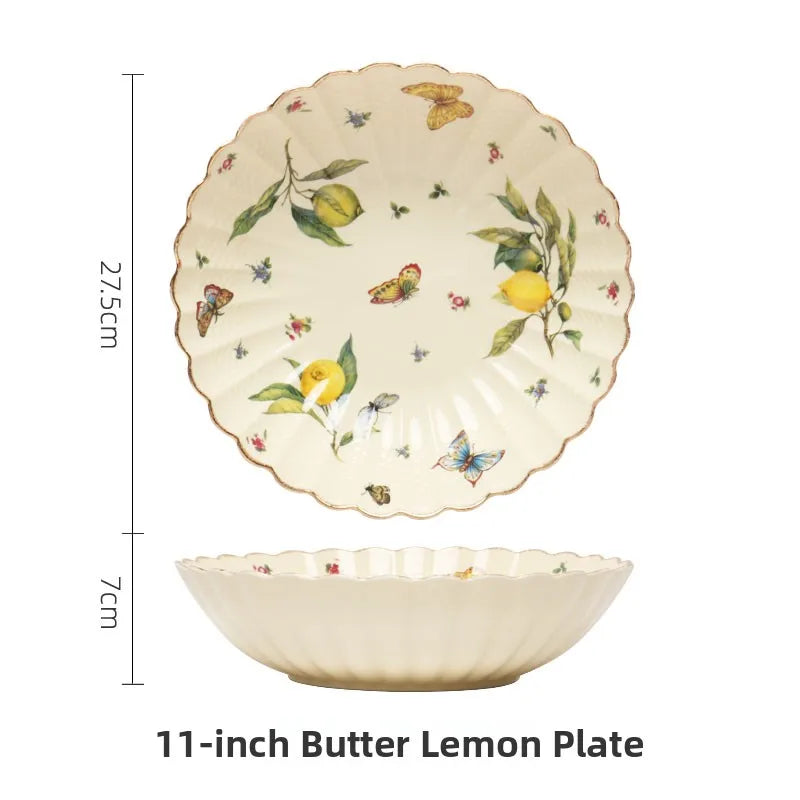 Elegant Ceramic Dinner Plate - European Style Round Dish