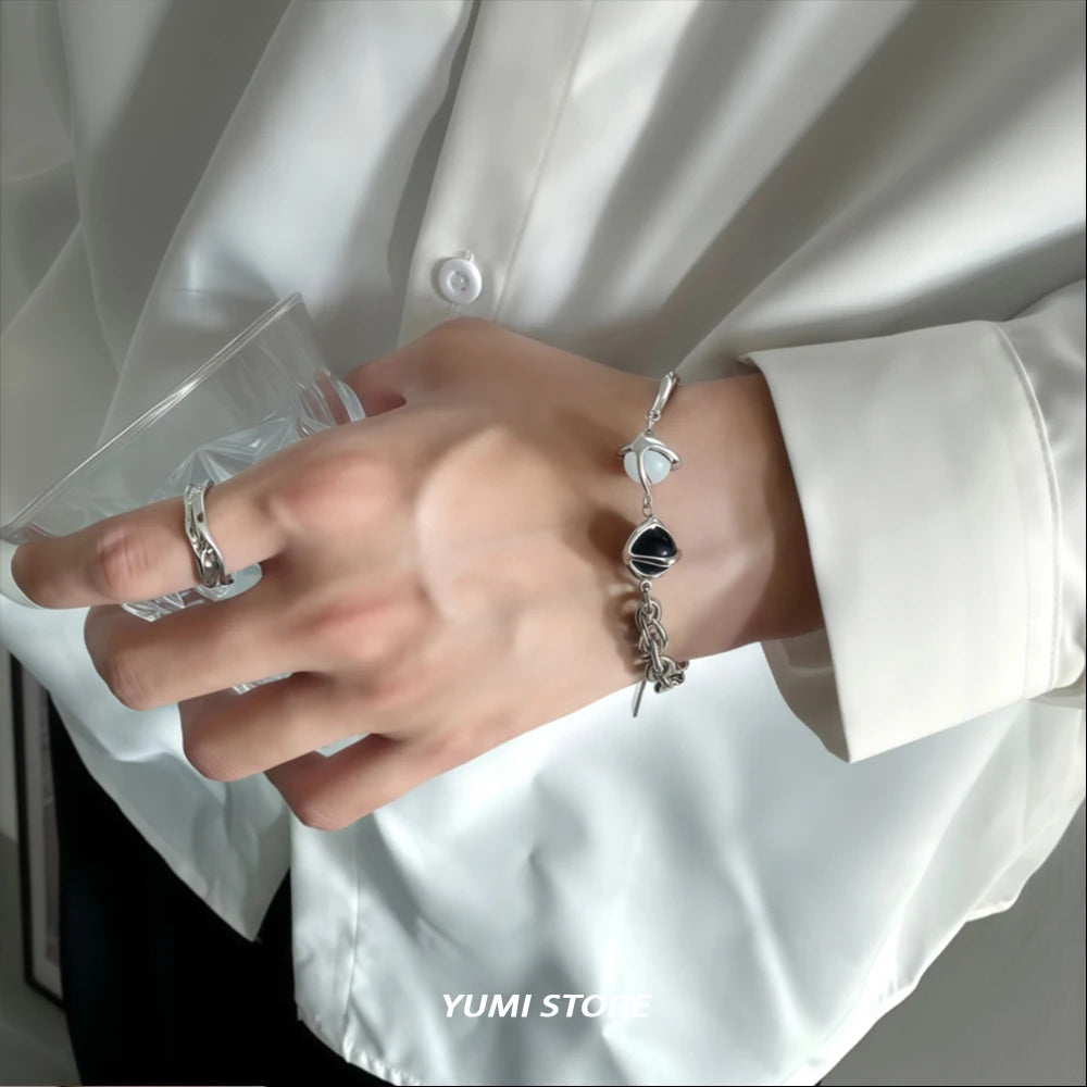 Luxury Titanium Steel Couple Bracelet - Fade-Resistant Kpop Charm