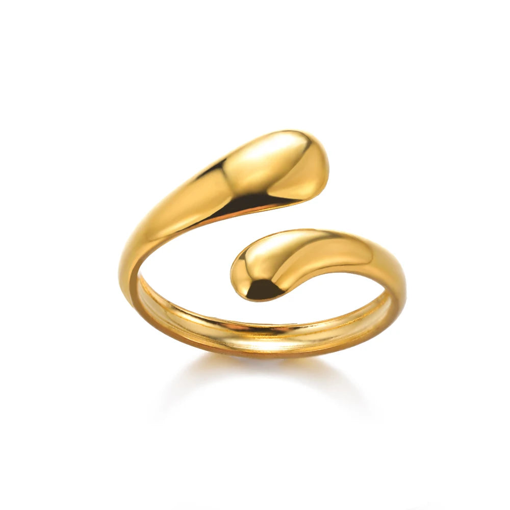 Luxury Classic Gold Stainless Steel Ring for Women