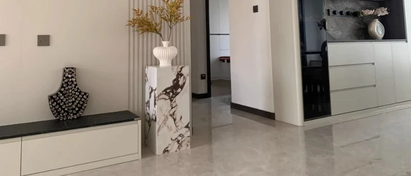 Premium Modern Aesthetic Vase - Hand-Painted Wood Centerpiece