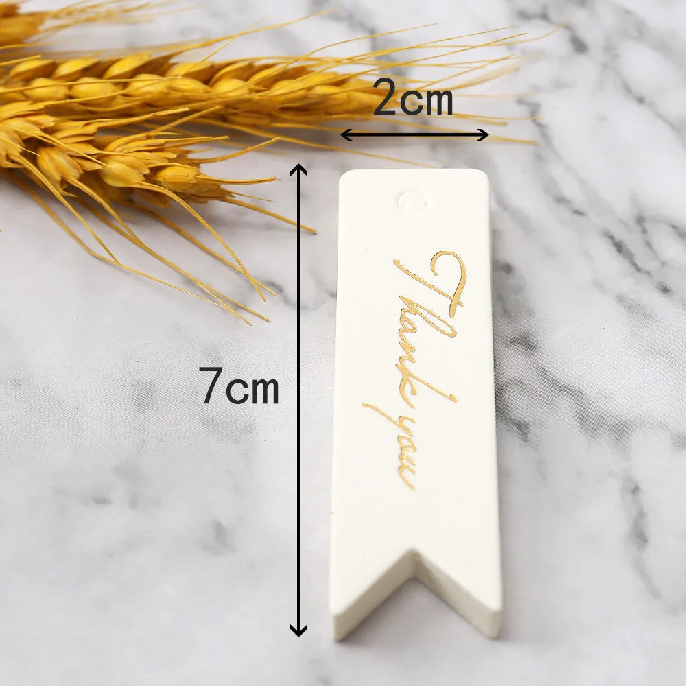 Elegant Kraft Paper Gift Tags - 50pc Thank You Labels