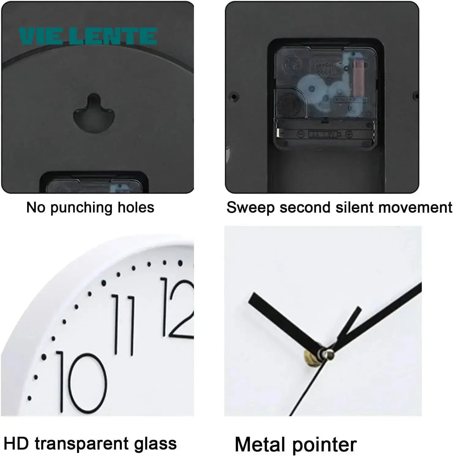Elegant Silent Wall Clock - Modern Minimalist Design