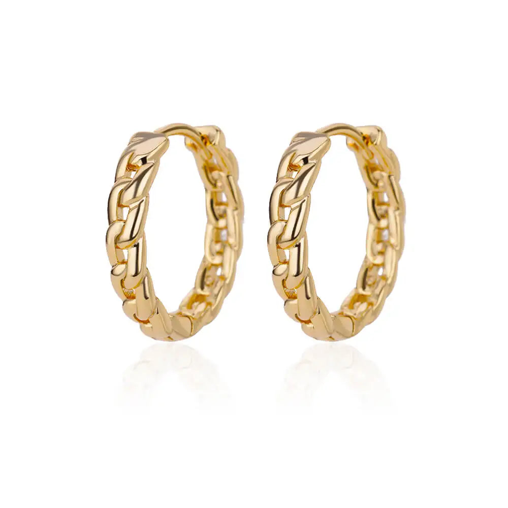 Elegant Stainless Steel Hoop Earrings - Luxury Vintage Jewelry
