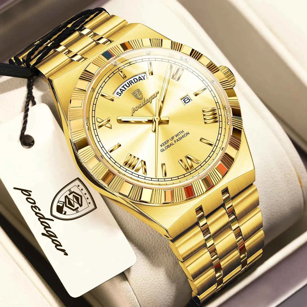 Luxury Men's Quartz Watch - Water Resistant & Luminous