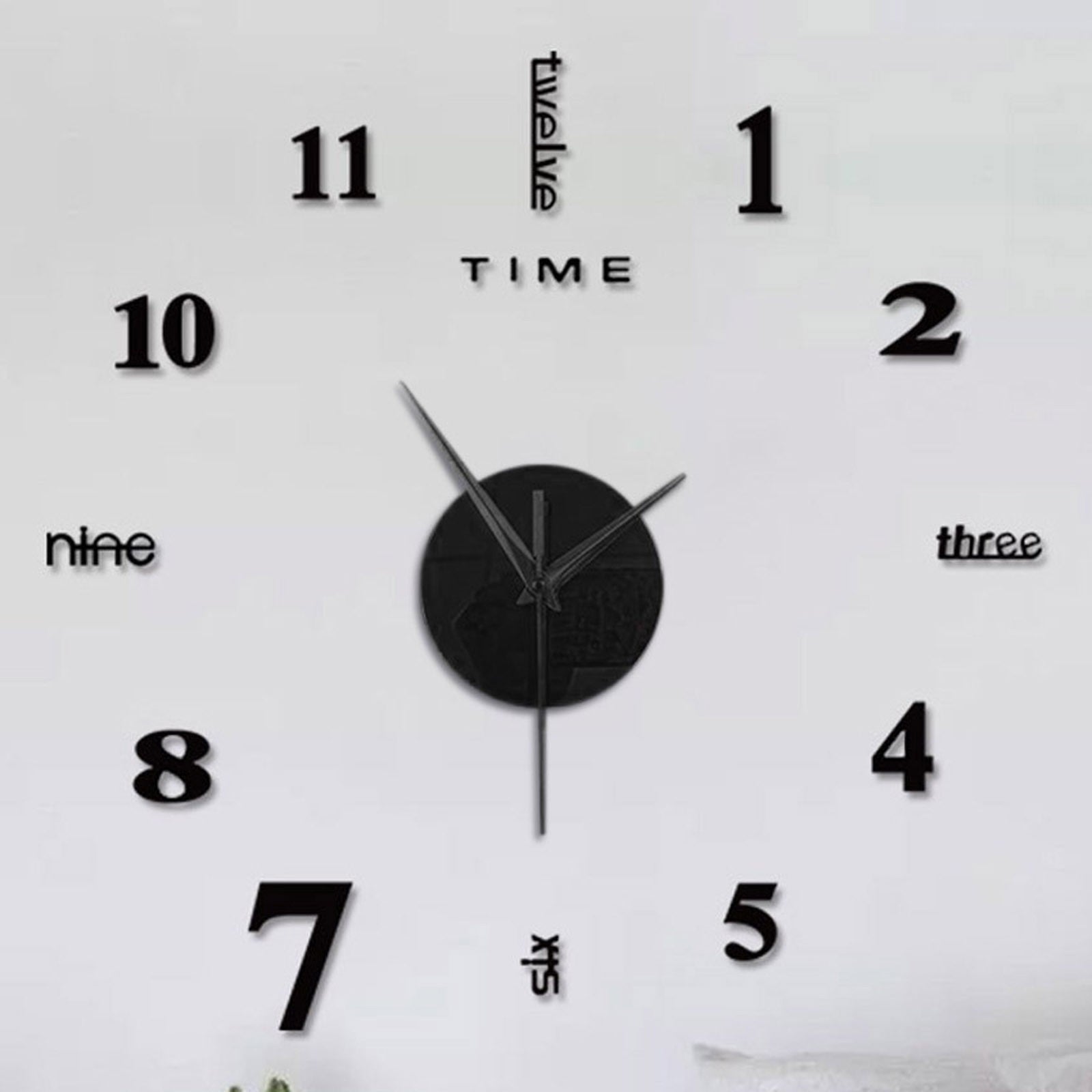 Elegant DIY Wall Clock - Mute Digital Sticker Design