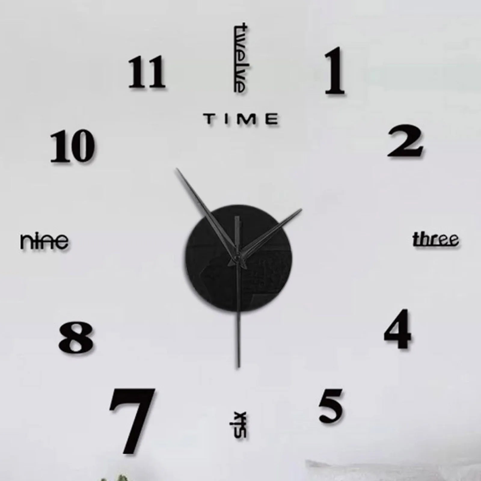 Elegant DIY Wall Clock - Mute Digital Sticker Design