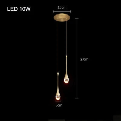 Modern Crystal Pendant Lamp - Elegant Bedside Hanging Lighting