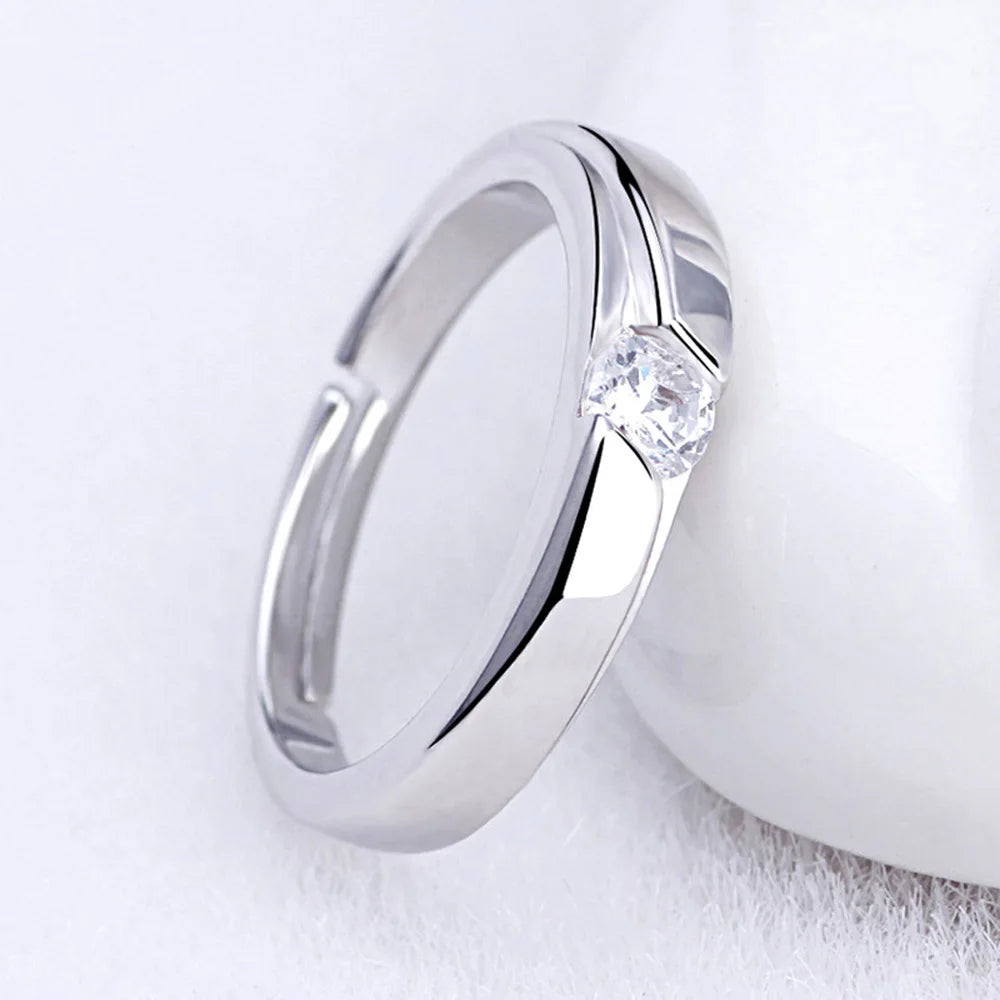 Elegant 925 Sterling Silver Couple Rings