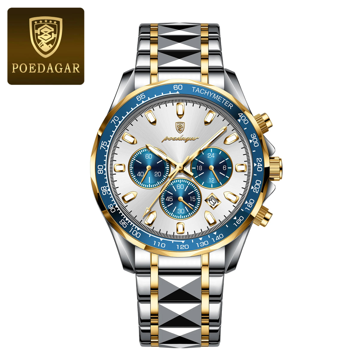 Luxury Men's Quartz Watch - Waterproof Stainless Steel Chronograph