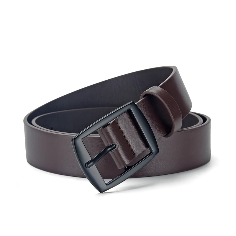 Luxury Men's PU Leather Belt - Classic Pin Buckle Waist Strap