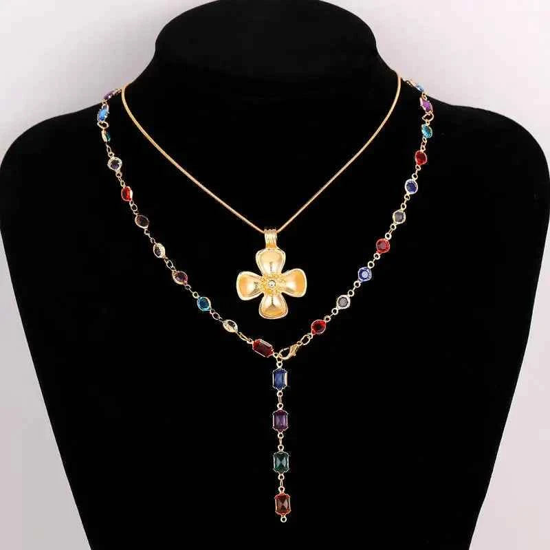 Exquisite Crystal Tassel Necklace - Shiny Rhinestone Choker