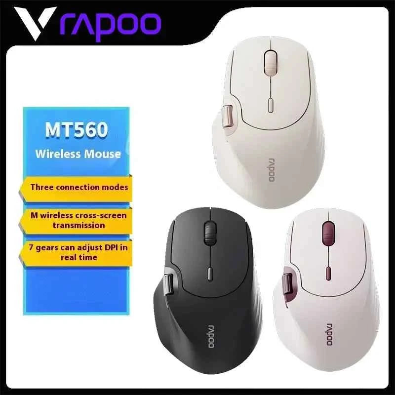 MT560 Ergonomic Lightweight Gaming Mouse, 3‑Mode Wireless Connection, Hall Magnetic Induction Scroll Knob & Cross‑Screen