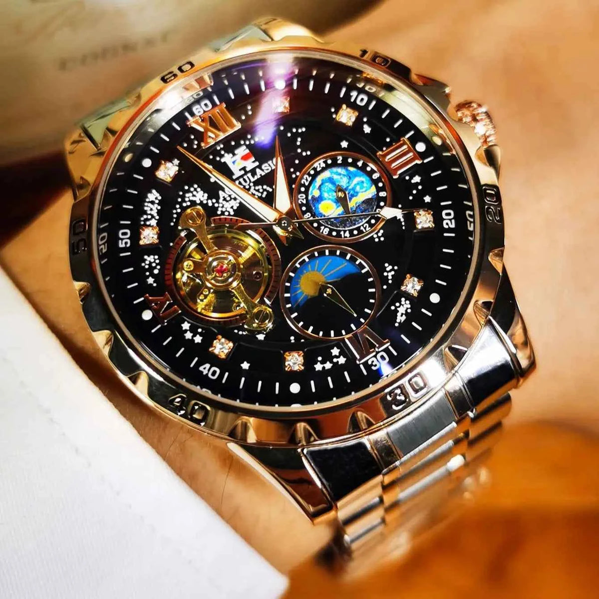 Luxury Skeleton Watch for Men - Luminous Tourbillon Automatic