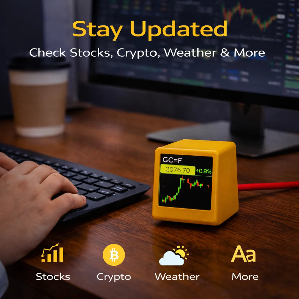 Premium Smart WiFi Desk Clock - Real-Time Data Display