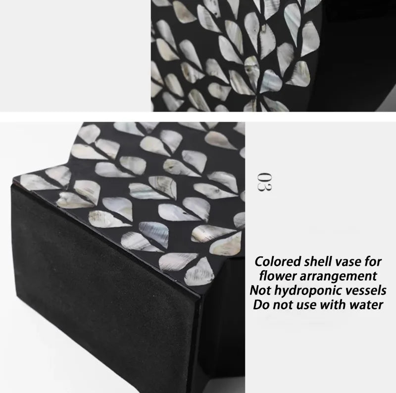 Premium Modern Aesthetic Vase - Hand-Painted Wood Centerpiece