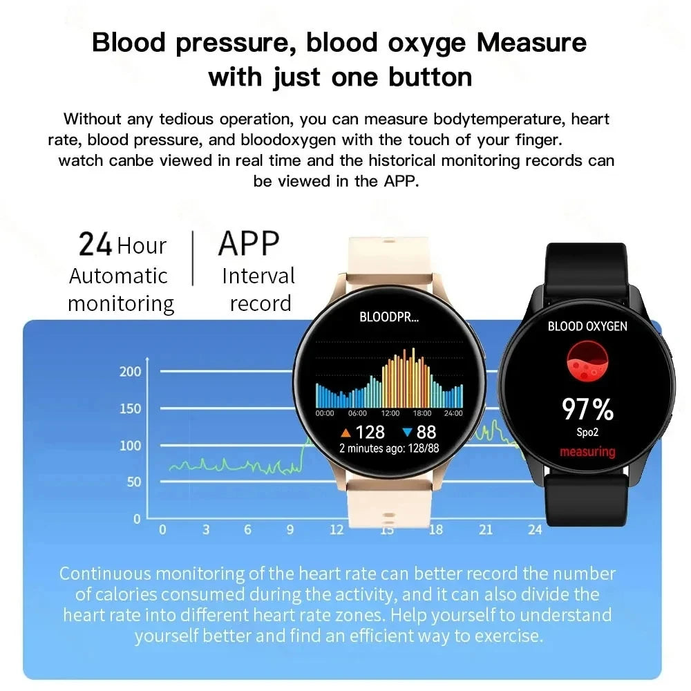 Premium Wireless Charging Smartwatch - Bluetooth Calls & Fitness Tracker
