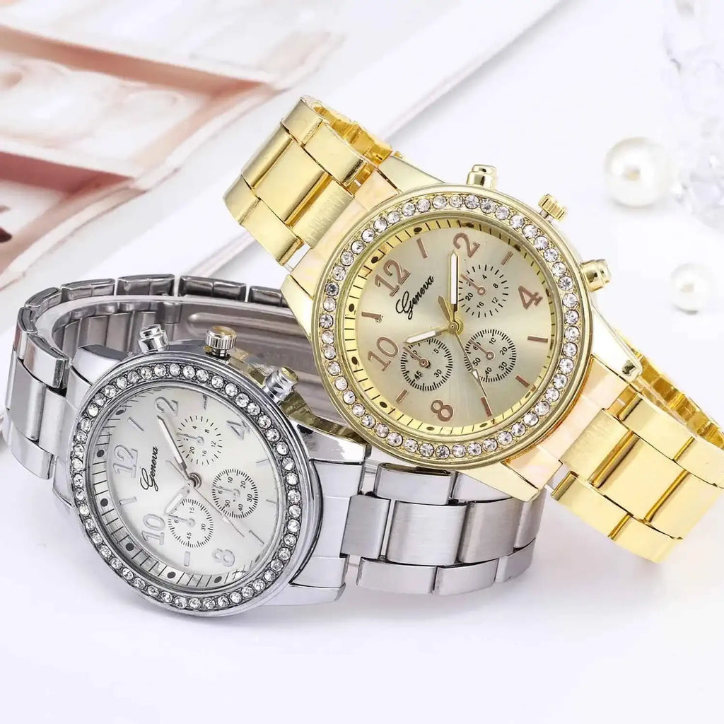 Elegant Ladies Rose Gold Watch - Stainless Steel Bracelet