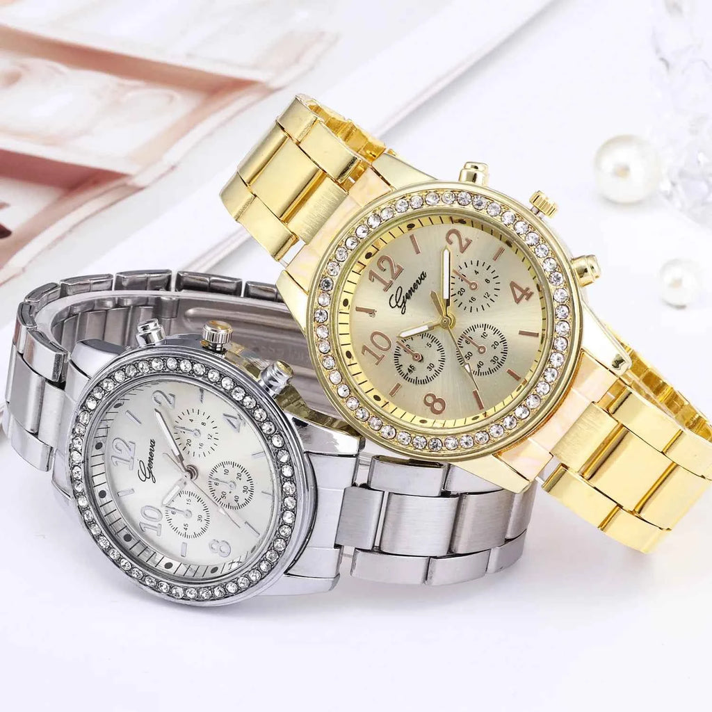 Elegant Ladies Rose Gold Watch - Stainless Steel Bracelet