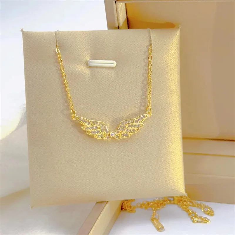 Exquisite Angel Wings Necklace - Stainless Steel Clavicle Chain