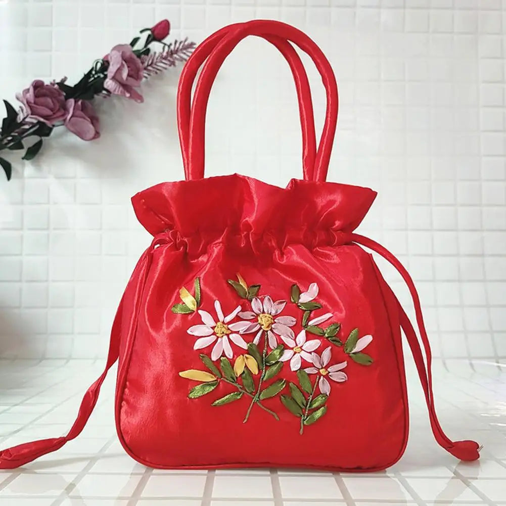 Elegant Embroidery Drawstring Bag - Vintage Hanfu Accessory
