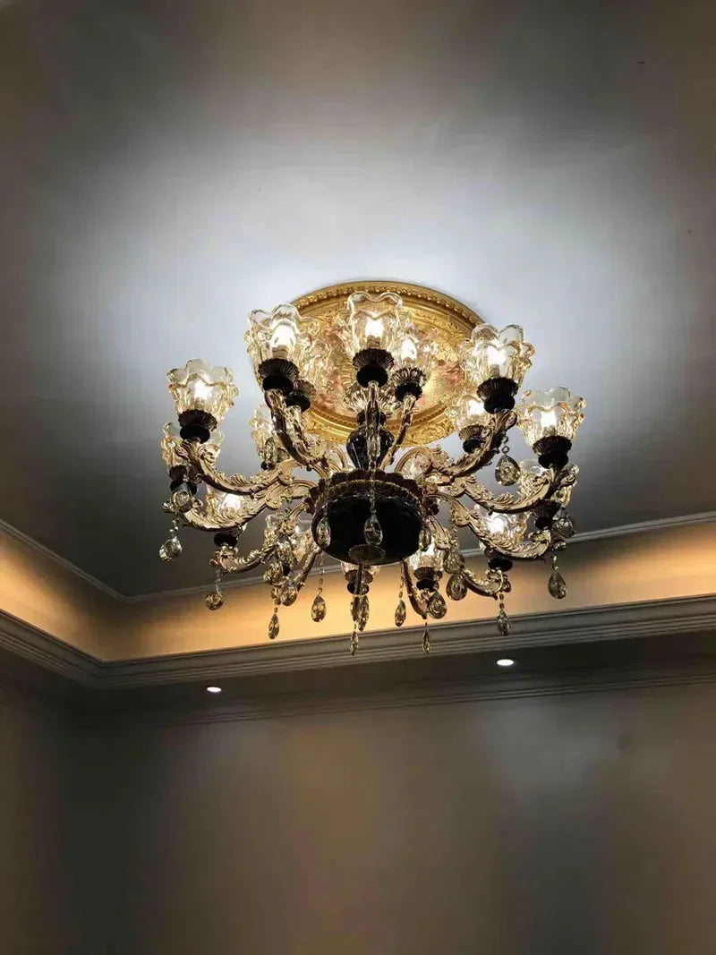 Elegant French Retro Chandelier - Grand Crystal Lighting