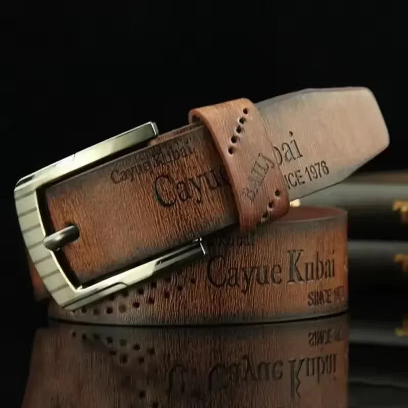 Luxury PU Leather Belt for Men - Metal Pin Buckle