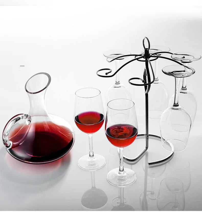 Elegant European Red Wine Glasses - Luxurious Decanter Set