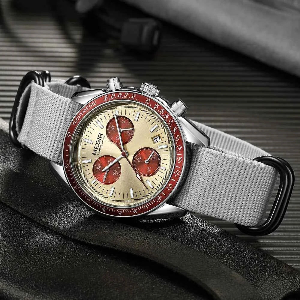 Luxury Men's Sports Quartz Wristwatch - Waterproof Chronograph