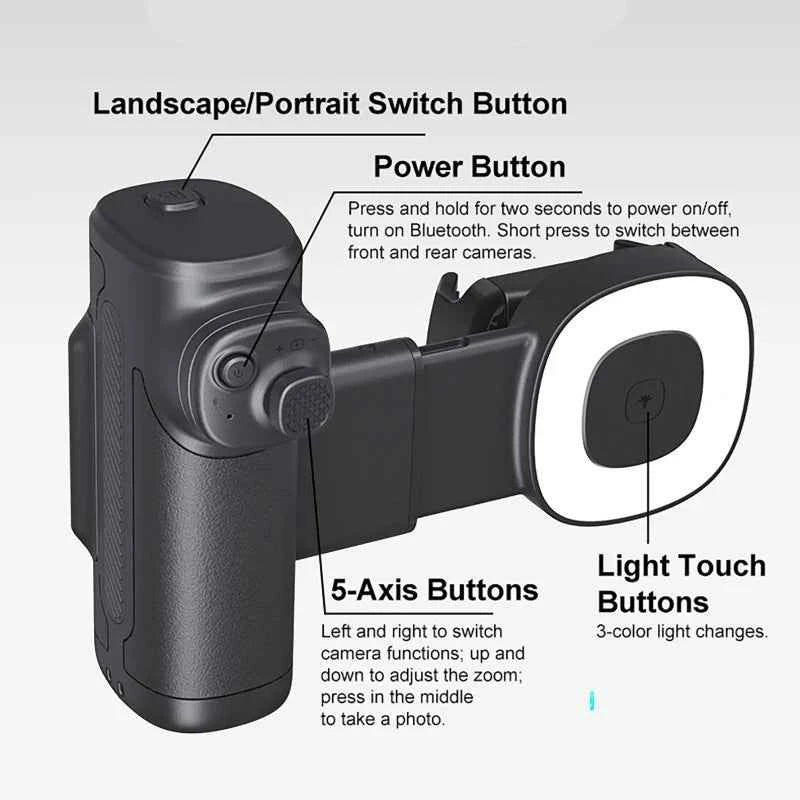 Professional Phone Photography Stabilizer with Fill Light