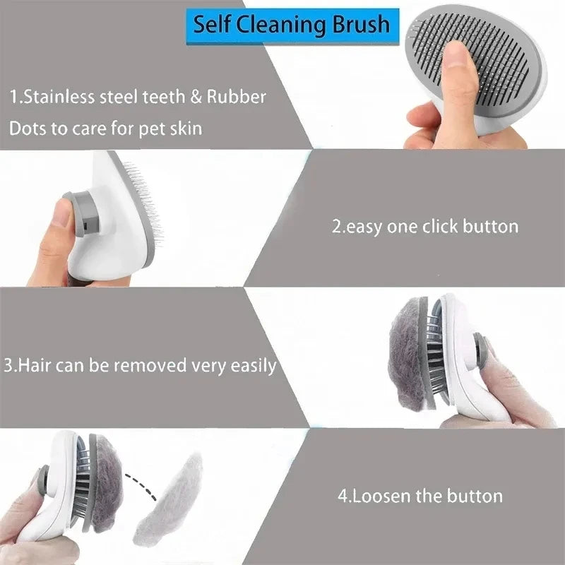 Premium Self-cleaning Pet Brush - Effortless Grooming