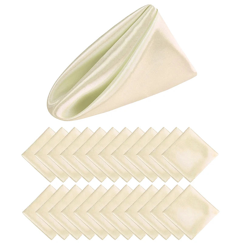 Elegant Satin Dinner Napkins - Set of 24 Square 12x12
