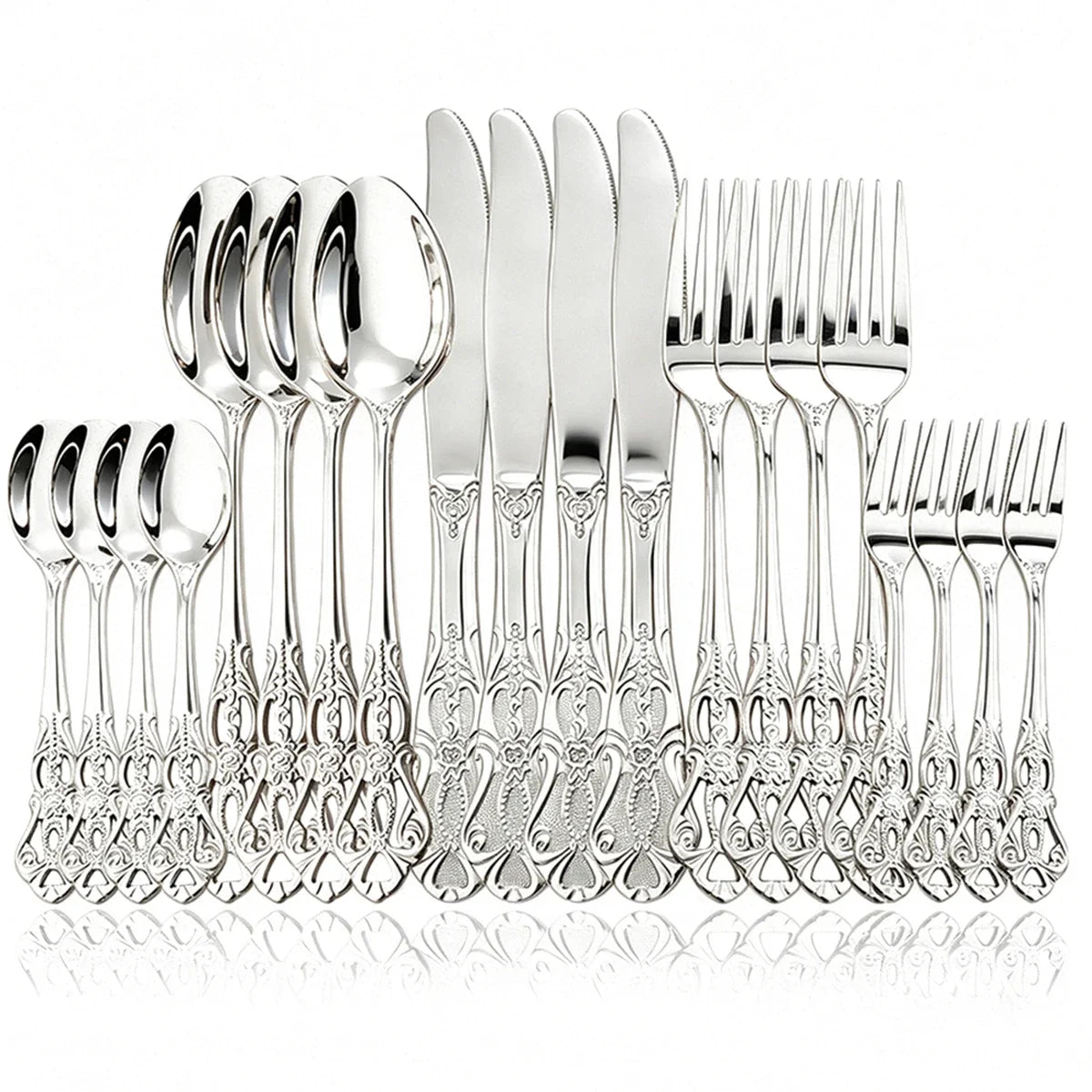 Elegant Rose Gold Dinnerware Set - 20-Piece Flatware