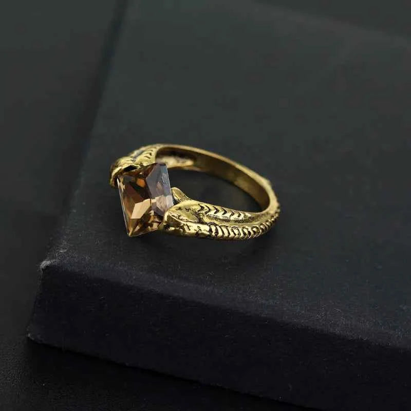 Deathly Hallows Ring - Elegant Voldemort Horcrux Crystal Jewelry