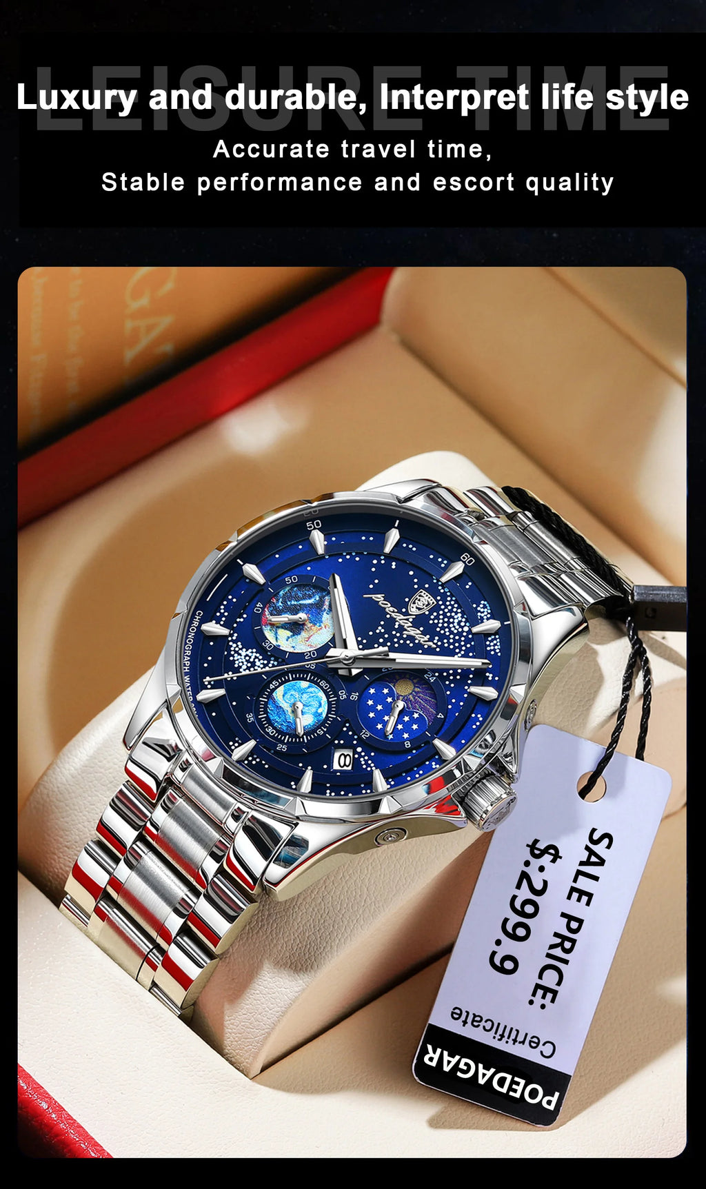Luxury Men's Quartz Watch - Chronograph & Luminous