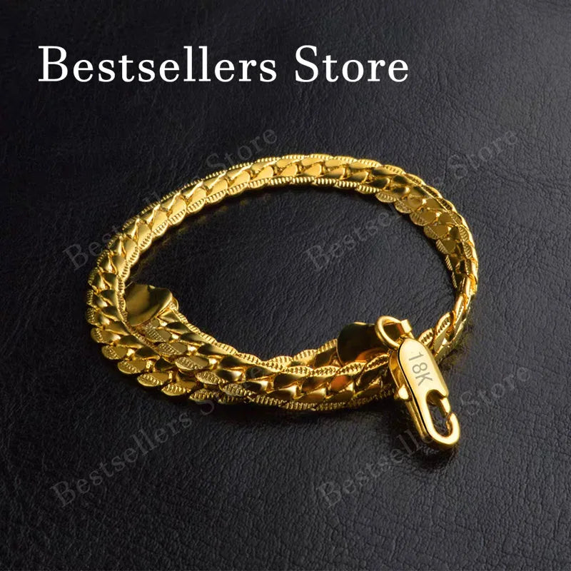Elegant Sterling Silver Embossed Bracelet - 18K Gold Plated