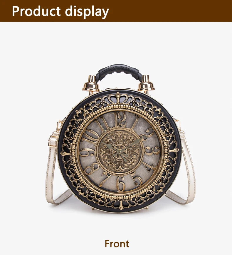 Elegant Clock Handbag - Unique Design Crossbody Bag
