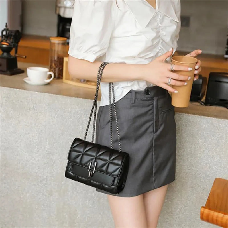 Elegant Mini Plaid Crossbody Bag - Classic Flap Purse