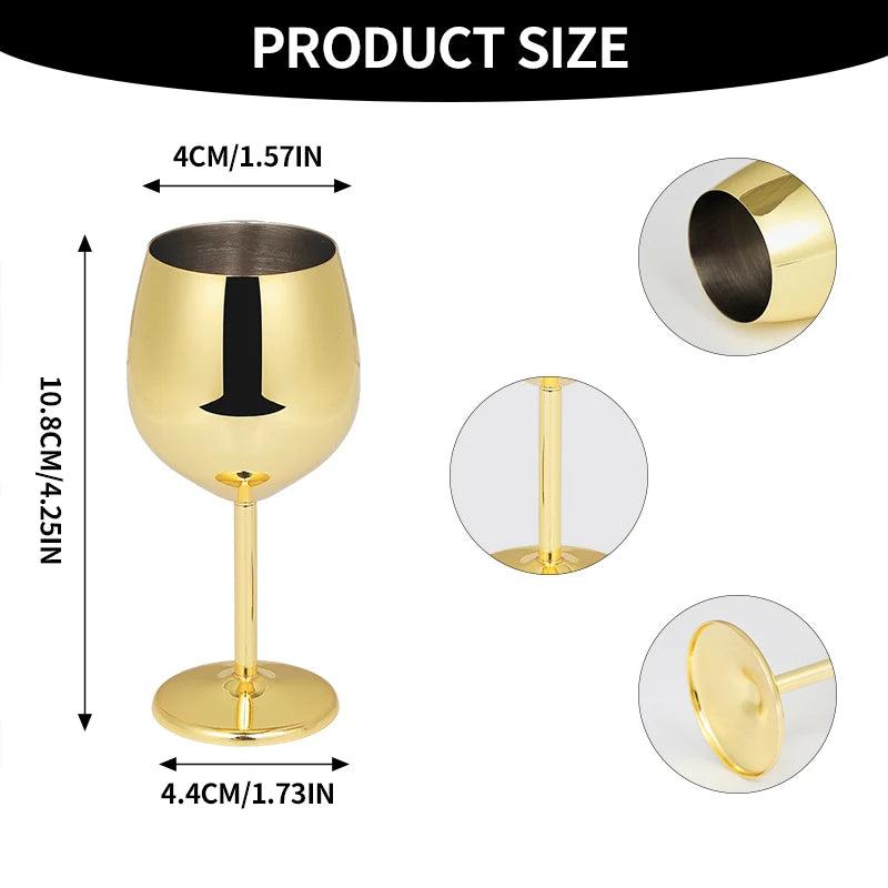 Elegant Stainless Steel Wine Goblet - Durable Metal Cup