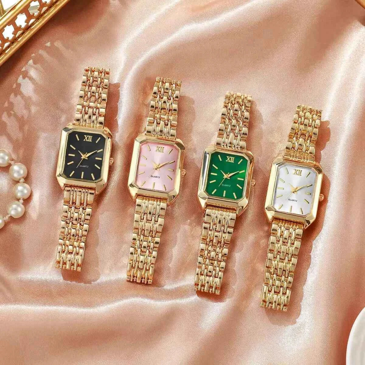 Elegant Women's Rectangle Quartz Watch - Luxury Analog Wristwatch